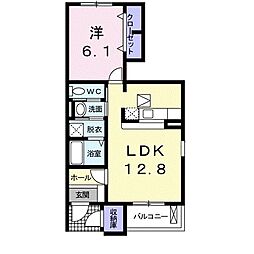フレスコ天神 1LDKの間取図画像