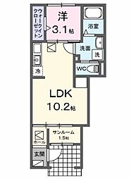メゾン ロイヤル 1LDKの間取図画像