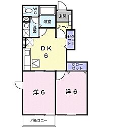 ページワン 2DKの間取図画像