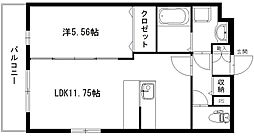 プランドール2 1LDKの間取図画像