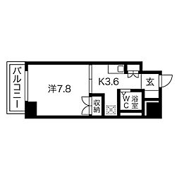 リエス浜松駅南 1Kの間取図画像