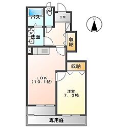 プラタナス 1LDKの間取図画像