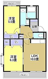 ファミール 2LDKの間取図画像