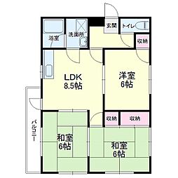 ライトマンション 2LDKの間取図画像