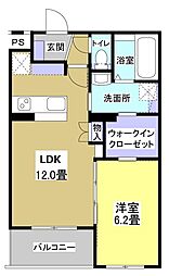 ブリアージュ二之宮 1LDKの間取図画像