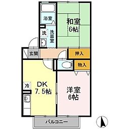 セジュールTAKA 2DKの間取図画像