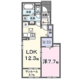 ミーサ 1LDKの間取図画像