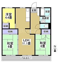 AAI高尾 3LDKの間取図画像