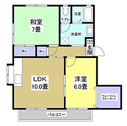 ハイツすみれ 2LDKの間取図画像