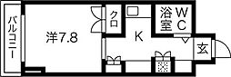 リエス浜松駅南 1Kの間取図画像