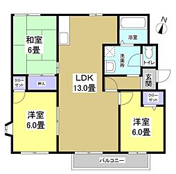 フレグランスタウン23号 3LDKの間取図画像