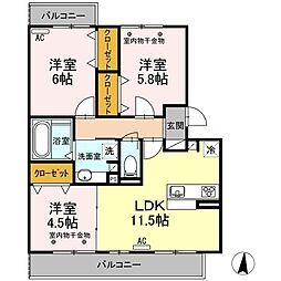RoyalWin's 3LDKの間取図画像
