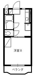 アビタ美吉2 1DKの間取図画像