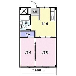 エレガンス葵 2Kの間取図画像