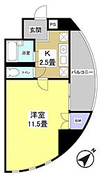 遠鉄ハイツ自校駅ビル 1Kの間取図画像