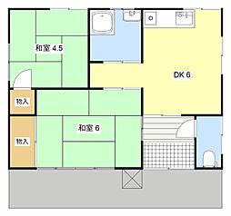 山崎ハイツ 2DKの間取図画像