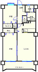 ラフィーネ掛川b2 2LDKの間取図画像