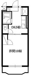 モデスト松下 1DKの間取図画像