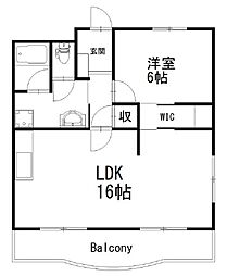 パティオ 1LDKの間取図画像