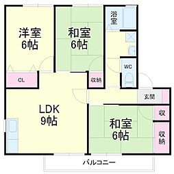 フレマリールまほろば 3LDKの間取図画像