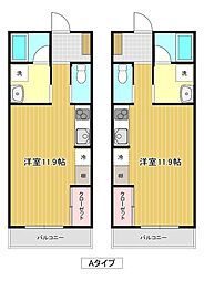 クロスハーモニー ワンルームの間取図画像