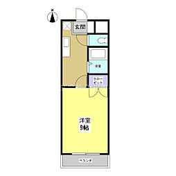 リゾーム高見 1Kの間取図画像