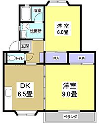EXCEL.JOYA 2DKの間取図画像
