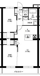 エクシード三方原II(中央棟) 2LDKの間取図画像