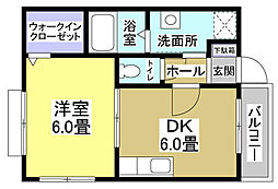 グランデージププレ3 1DKの間取図画像