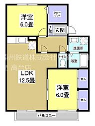 セジュールマンダリンA 2LDKの間取図画像
