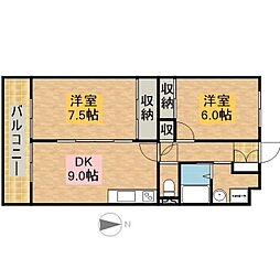 CasaCampana 2DKの間取図画像