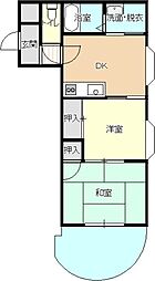 ハイムM.K 2DKの間取図画像
