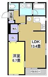 SiestaDaikumachi 1LDKの間取図画像