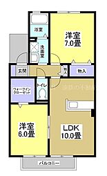 ガーデンスクエア1 2LDKの間取図画像