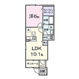 デライト 天龍 1LDKの間取図画像