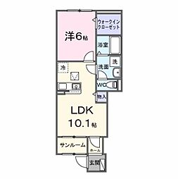 デライト 天龍 1LDKの間取図画像