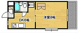 ベストライフ八洲 1DKの間取図画像