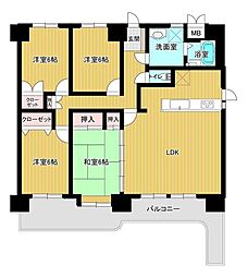 ウッディマンション萩原 4LDKの間取図画像