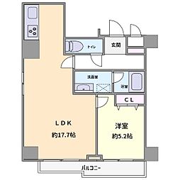 シーズ梅田東 1LDKの間取図画像