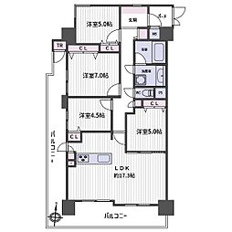 ファミール扇町アーバンステージ 4LDKの間取図画像