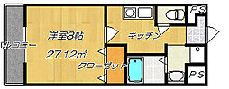 グローブ1 1Kの間取図画像