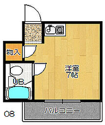 メゾン錦 ワンルームの間取図画像