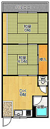 桜井マンション 2DKの間取図画像