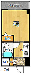 エクセレント忍ケ丘 1Kの間取図画像