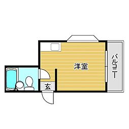 パーソナル13番館 ワンルームの間取図画像