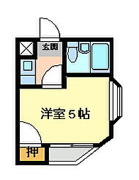 ハーモニーハイツ忍ケ丘 1Kの間取図画像