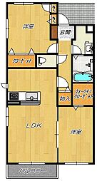 メゾン中野 2LDKの間取図画像