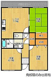 サンハイツ岩本 3LDKの間取図画像