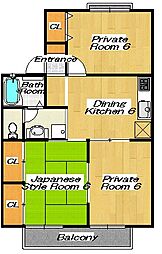 JAセピアB 3DKの間取図画像