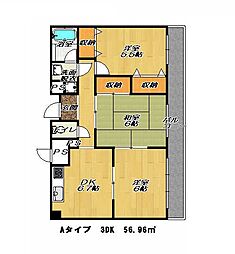 フレアコートコスモ 3DKの間取図画像